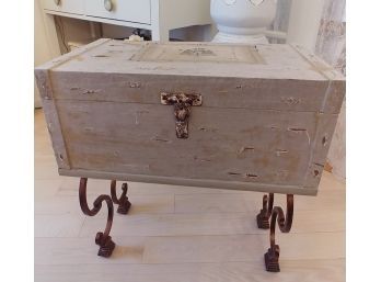Linen Covered Gothic Chest