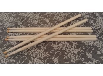 Lot Of 6 Wooden Drumsticks