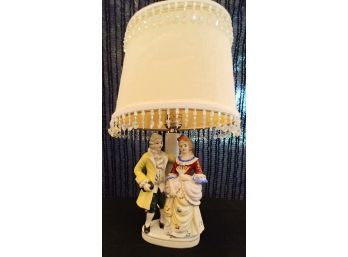 Beautiful Georgian Style Lamp With Ivory Shade