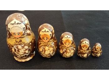 Brown And Gold Russian Nesting Dolls
