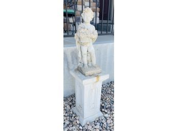 Concrete Outdoor Cherub Statue  With Base