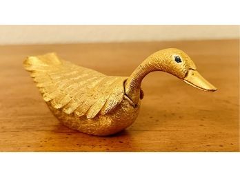 Vintage Gold Tone Swan Saccharin Holder-Trinket Box