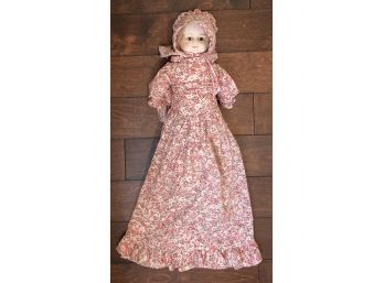 Antique Porcelain Doll With Handmade Clothes