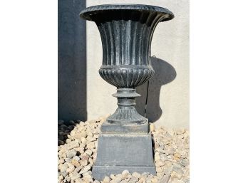 Heavy Cast Iron Urn Planter With Base