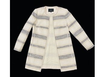 Lafayette 148  Striped Textured Open Jacket Women's Size 2