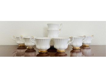 Vintage Royal Albert Bone China Val D'or 8 Cups & Saucers Set