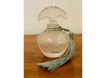 Small Frosted Etched Glass Perfume Bottle