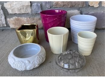 Grouping Of Decorative Ceramic Pots