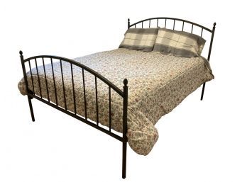 Iron Framed Room And Board Queen Sized Bed With Posturepedic Mattress, Bedding And Additional Sheets Included