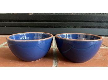 Pair Of Sur La Table Glazed Terracota Bowls
