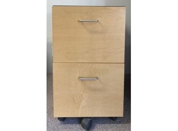 2 Drawer Particle Board File Cabinet, Black On The Sides