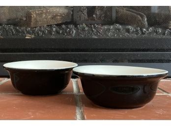 Duo Of Black Stoneware Bowls