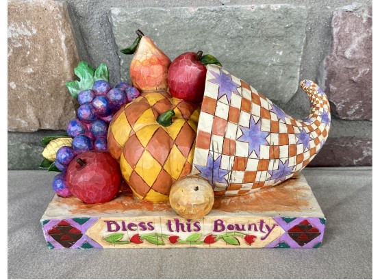 'bless This Bounty' Decorative Cornucopia By Heartwood Creek