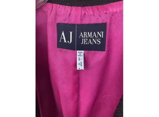 Armani Jeans Black Wool Jacket Size 12