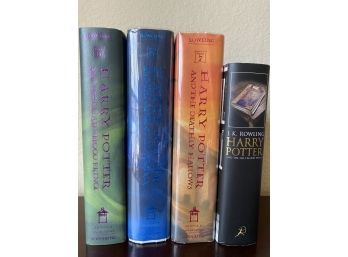 Grouping Of 4 Hardcover Harry Potter Books Including First Us Printing