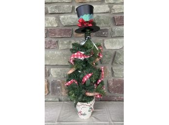 Small Christmas Tree With Glitter, Ornaments, & Metal Topper From Mary Engelbreit