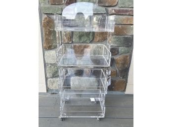 Lucite Beauty Cart With Four Shelves