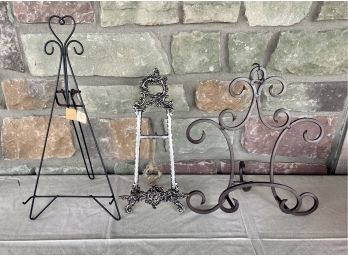 Collection Of 3 Assorted Small Metal Easels