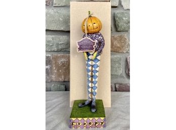 'creepy' Pumpkin Standing Figurine By Heartwood Creek