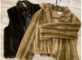 Group Of Two Faux Fur Coats Including Ann Taylor Loft