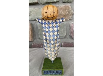 'spooky' Pumpkin Scarecrow Figurine By Heartwood Creak