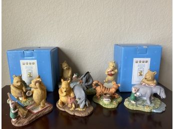 Grouping Of Collectible Classic Pooh Figurines From Hundred Acre Wood All New In Box