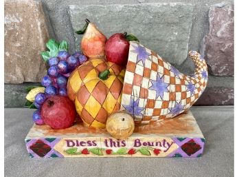 'bless This Bounty' Decorative Cornucopia By Heartwood Creek
