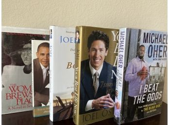 Group Of Biographies And Self Help Books Including Michael Oher And Barack Obama As Well As Joel Ostein
