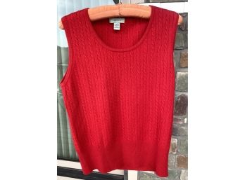 Geneva Red Cashmere Sweater Vest Size L