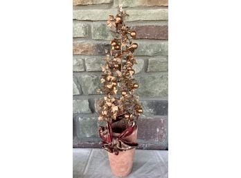 Copper Colored 27' Decorative Christmas Tree With Pottery Base