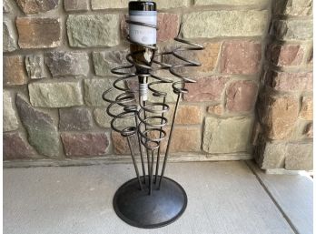 Spiral Wrought Iron Wine Rack With Storage For Six Wine Bottles