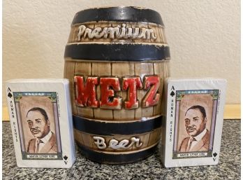Pair Of Two Sealed Martin Luther King Playing Cards 1977 U.S. Games Systems Inc & Metzer Brewing Coin Bank