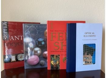 Grouping Of Four Hardcover Art & Design Books Including Miller’s Antiques Encyclopedia & Optical Illusions