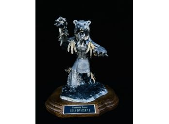 Bear Dancer #1 From Ceremonial Dances Series Pewter Sculpture By Michael Ricker, Hallmark Casting 1 (CoA)