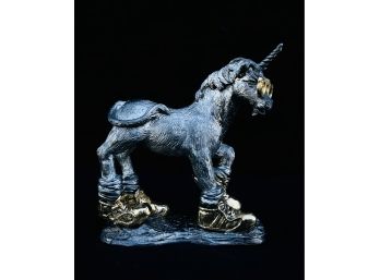 Unicorn From Animal Shoes Series Pewter Sculpture By Michael Ricker, Hallmark Casting 1 (CoA)