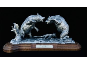 Control Of The Den From The Survival Series Pewter Sculpture By Michael Ricker, Hallmark Casting 1 (CoA)