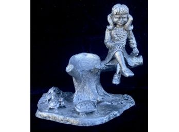 Girl In Tree Annual Eggs Pewter Sculpture By Michael Ricker, Hallmark Casting 1 (CoA)