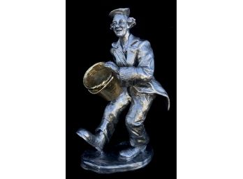 Clown With Bucket From The Big Top Clown Series Pewter Sculpture By Michael Ricker, Hallmark Casting 1 (CoA)