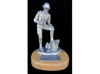 Priv Bernie WWI From The American Soldiers Series Pewter Sculpture By Michael Ricker, Hallmark Casting 1 (CoA)