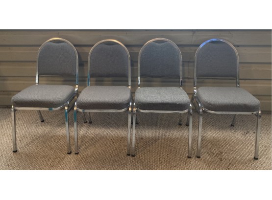 4 Vintage Upholstered Stack Chairs Lot 5