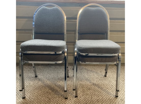 4 Vintage Upholstered Stack Chairs Lot 2