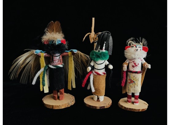 Eagle, Corn And Kokopelli Kachina Dolls