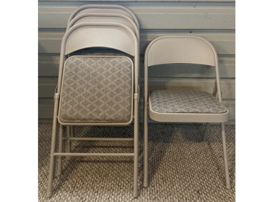 4 Samsonite Zuni Buff Lace Metal Chairs
