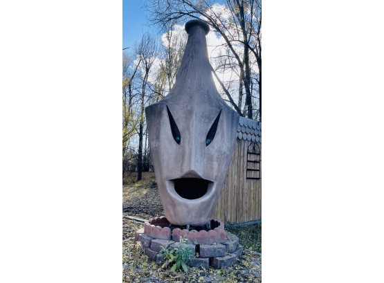 10 Foot Tall Clay Face Chimenea Original Swetsville Zoo Sculpture By Bill Swets