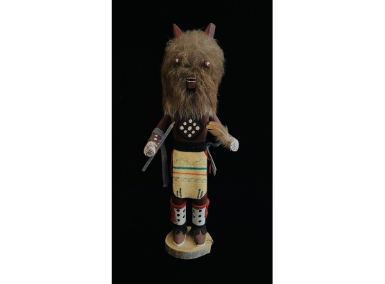 Vintage Wolf Kachina Doll Signed By Artist