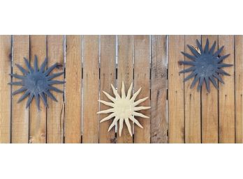 Trio Of Wall Hanging Suns