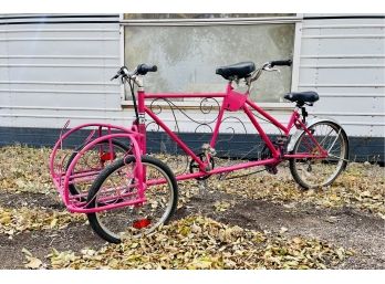 Original Swetsville Zoo By Bill Swets Pink Tandem Tricycle