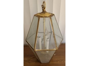 Vintage Glass & Brass Hanging Lantern