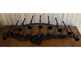Vintage Wrought Iron Bell Chandelier
