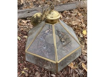 Brass And Glass Ceiling Lamp #10
